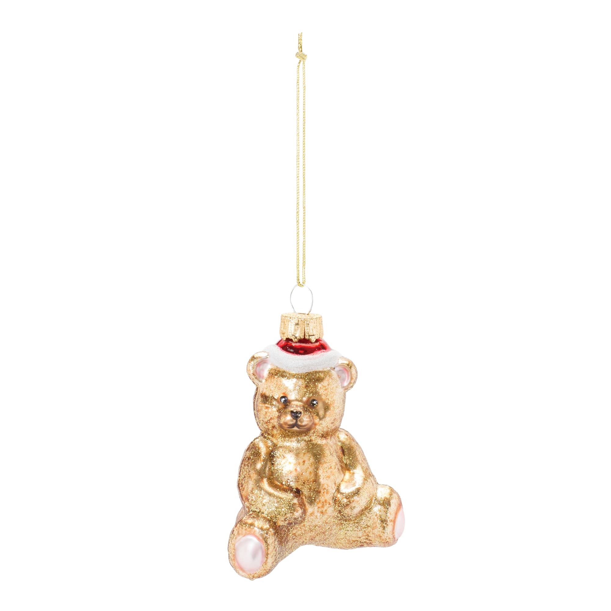 12ct. Gold Glass Teddy Bear Ornaments